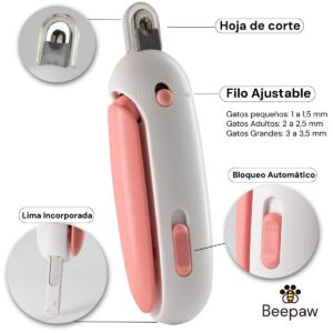 CORTA UÑAS PARA GATOS CON LIMA ROSADO CUT-E