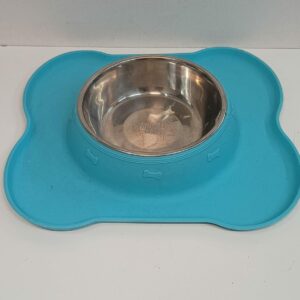COMEDERO/BEBEDERO DE SILICONA CON BOWL ACERO MEDIUM SL300727-CE
