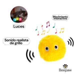 PELOTA PELUCHE AMARILLA CON SONIDO Y LUZ CRICK-E