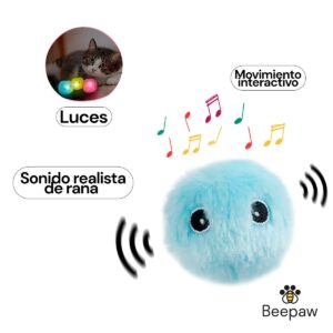 PELOTA PELUCHE CELESTE CON SONIDO Y LUZ FROG-E
