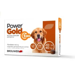 COMPRIMIDO POWER GOLD PERRO 1 MES 20 A 40 KG