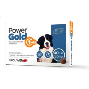 COMPRIMIDO POWER GOLD PERRO 1 MES 40 A 56 KG