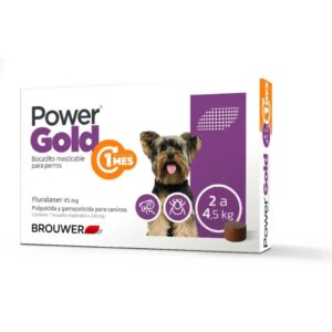 COMPRIMIDO POWER GOLD PERRO 1 MES 2 A 4.5 KG