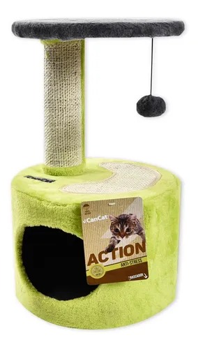 rascador 3 pisos verde