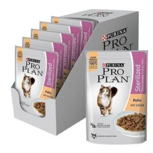 CAJA POUCH PRO PLAN GATO ADULTO ESTERILIZADO POLLO X 15 UNIDADES
