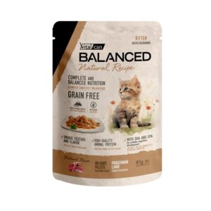 POUCH VITALCAN BALANCED NATURAL RECIPE GATO CACHORRO CORDERO 85G