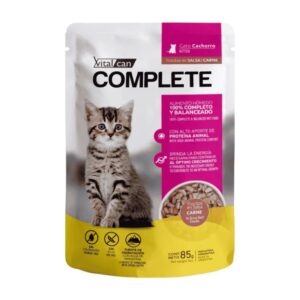 POUCH VITALCAN COMPLETE GATO CACHORRO CARNE 85G