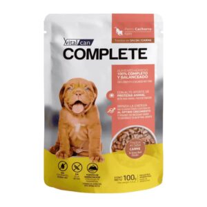 POUCH VITALCAN COMPLETE PERRO CACHORRO CARNE 100G