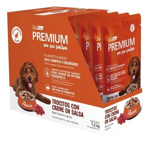 POUCH VITALCAN PREMIUM PERRO CACHORRO CARNE 100G