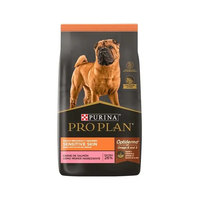 PRO PLAN PERRO SENSITIVE SKIN RAZA MEDIANA Y GRANDE 12KG