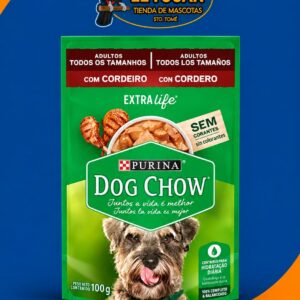 POUCH DOG CHOW ADULTO CORDERO CON ARROZ 85G