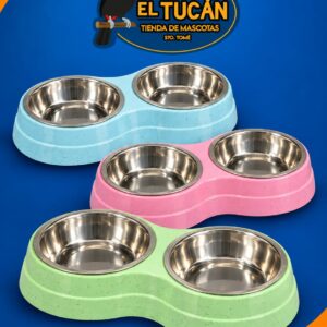 COMEDERO DOBLE ACERO INOX CHICO